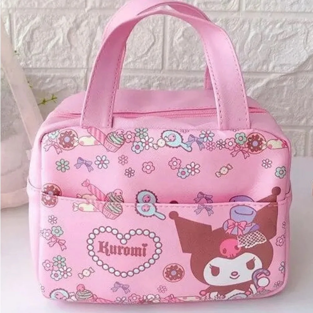 New Sanrio Kuromi Pink Insulated Lunch Bag Pastel Kawaii